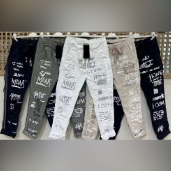 ITALIAN PANTS WITH LACE AND SILVER SPARKLES. NWT ONE SIZE! FITS FROM SIZE 2-12 - Picture 2 of 8